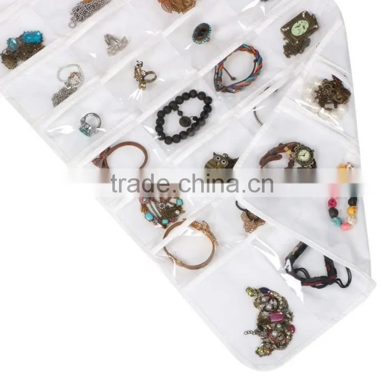 72 Pockets Hanging Jewelry Organizer Earring Storage Bag