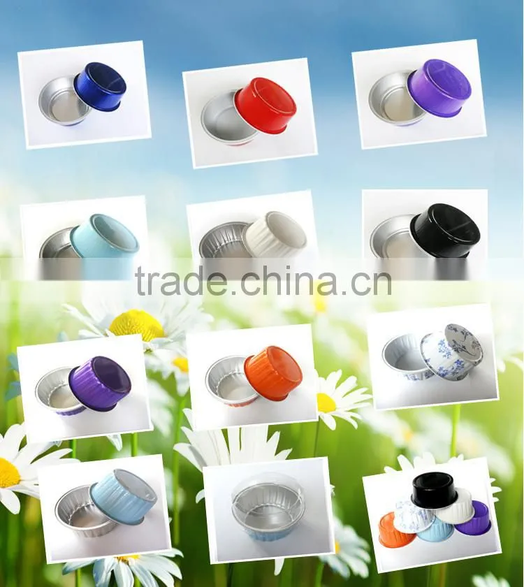 colorful aluminum foil puffing cup with lid