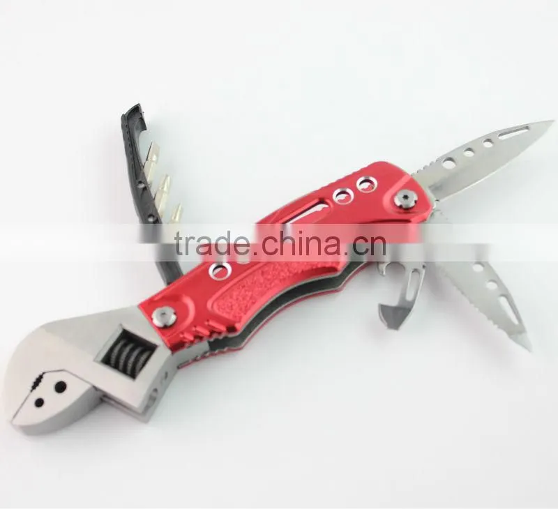 FT1126 High Quality Adjustable Wrench with knife and screwdriver