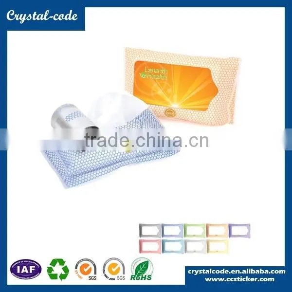 Customized printed self adhesive double side strong adhesive wet wipes label