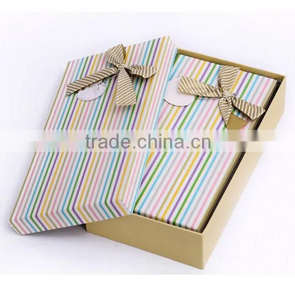 Nice Color 3pcs Set Stripes Paper Gift Boxes Candy