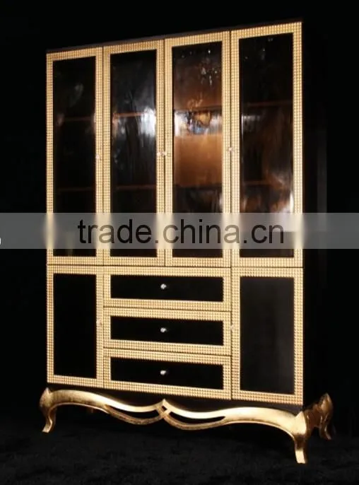 European style solid wood classical bedroom furniture set Bed Bedside table Wardrobe Dressing table Commode