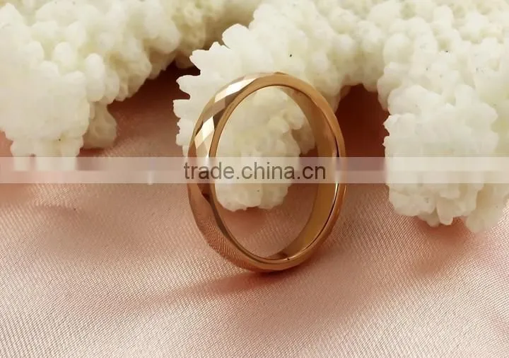 KSTONE 2015 Hot Selling Fashion Rosed Gold Plated Tungsten Wedding Ring for Women and Girls