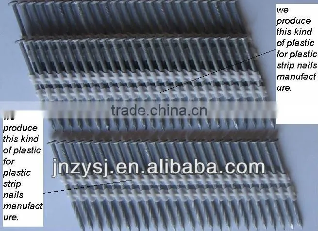 Special modified plastic for plastic strip framing construction fasten nail