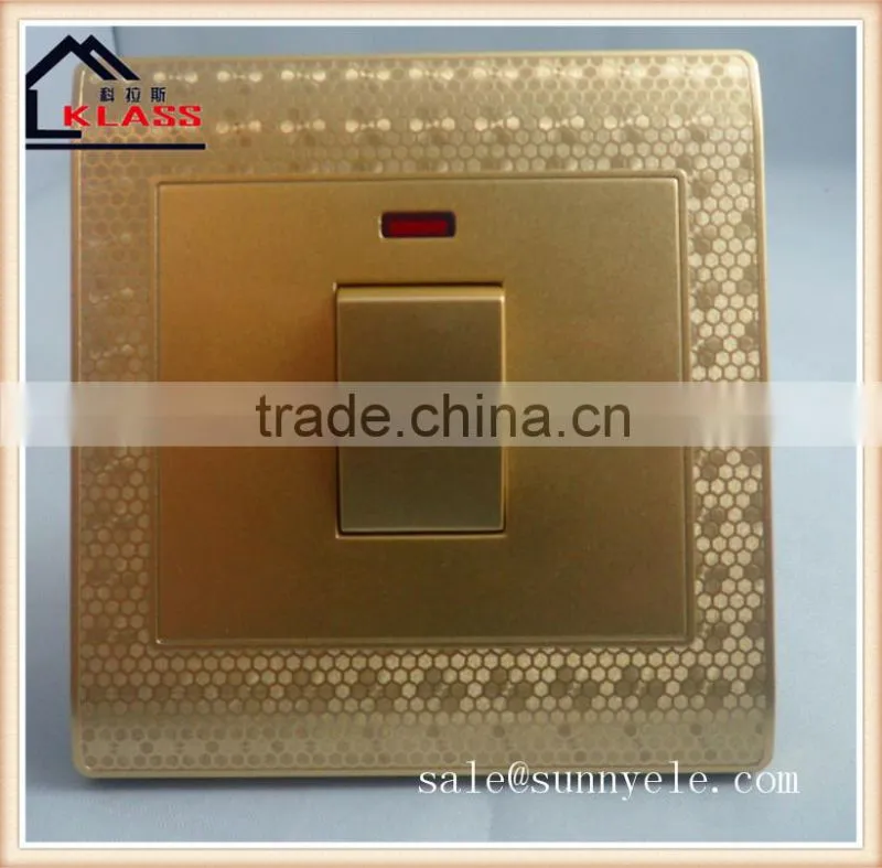 Brushed stainless 45A AC switch with double pole