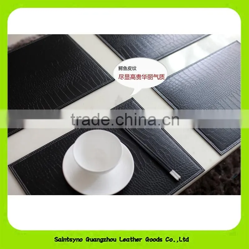 Classic 100% Reversible Leather Coaster Heat Resistant Leather Placemat 16018