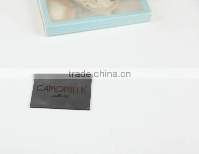 Custom own logo pu leather patch for cap hat