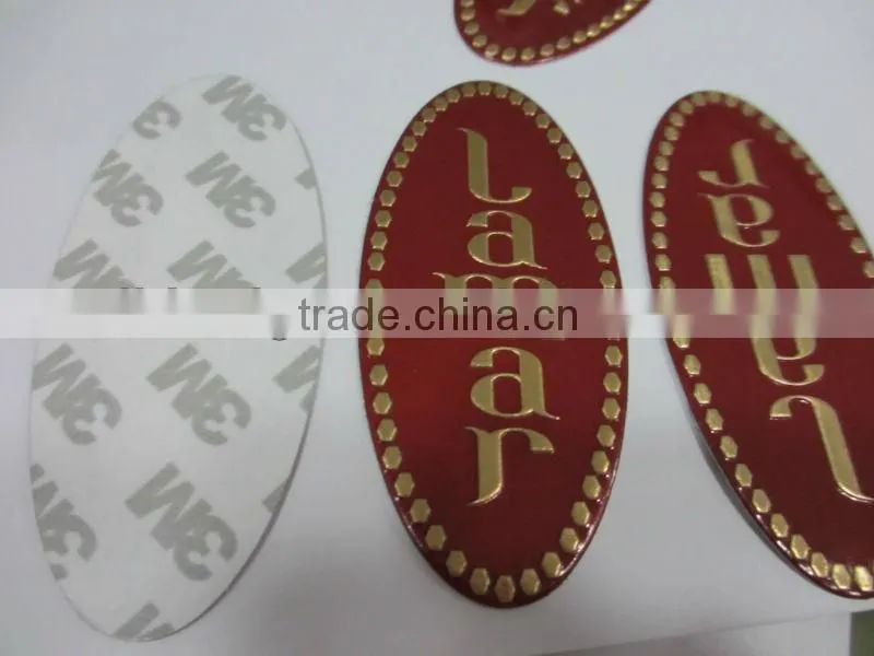 soft metal sticker, perfum bottle label, embossed silver sticker