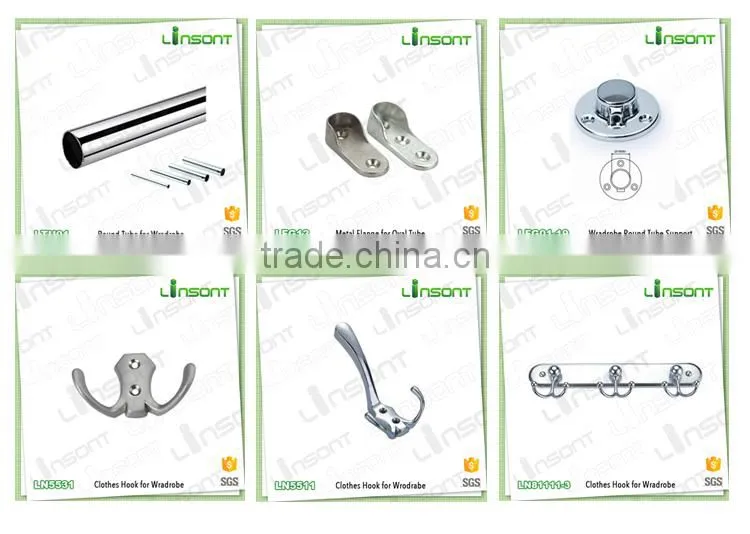 china products zinc alloy wardrobe rail support wardrobe accessories oval tube flange