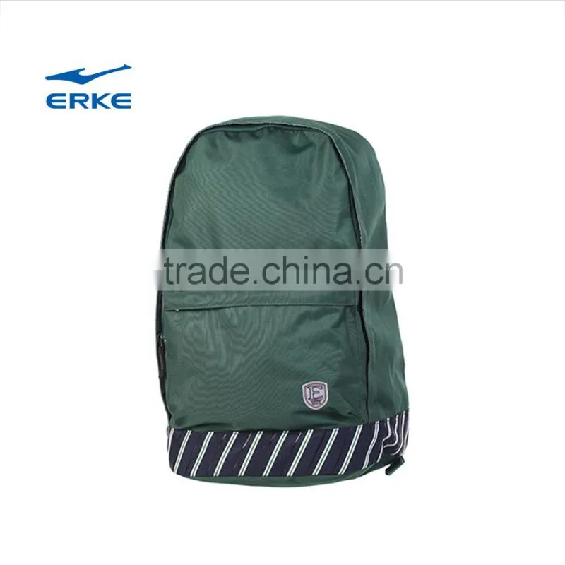 ERKE newest design teenagers brand classic college school laptop backpack bag with striped patchwork for wholesale