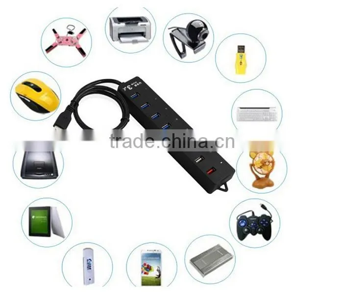 Super Speed 8 Port of Usb3.0 7 Port hub with 1 DCP Charging Port