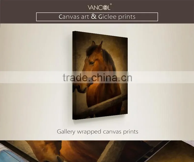 2016 hot selling horse animal oil painting with frame