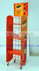heavy duty square metal wine bottle display rack for shopping mall HSX-P-327
