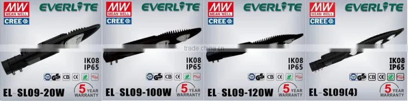 2 pcs CREE/ Epistar LED 80w-120w 3/5 years warranty CE GS cob led street light 120w