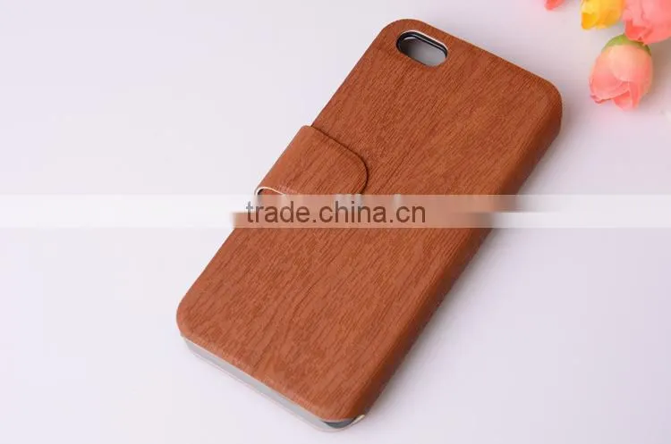 Double Sided Leather Case with Window for iphone 5 Case non Transparent