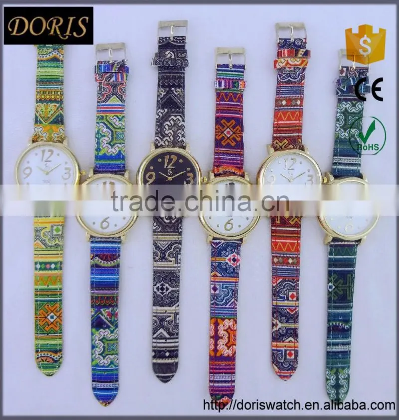 2016 leather band japan movement wan hand watch
