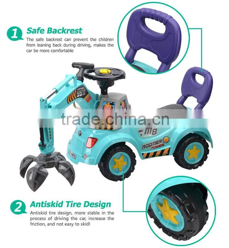 Plastic 2015 Hot Sell Kids Ride on Toy Excavator