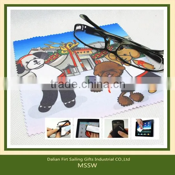 High quality custom logo printed microfiber 3D glasses cleaning cloth