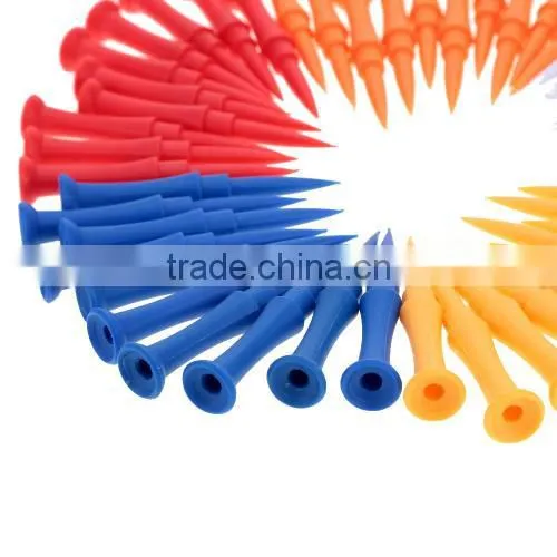 50Pcs 75mm Mixed Color 3 Sections Step Down Golf Tees