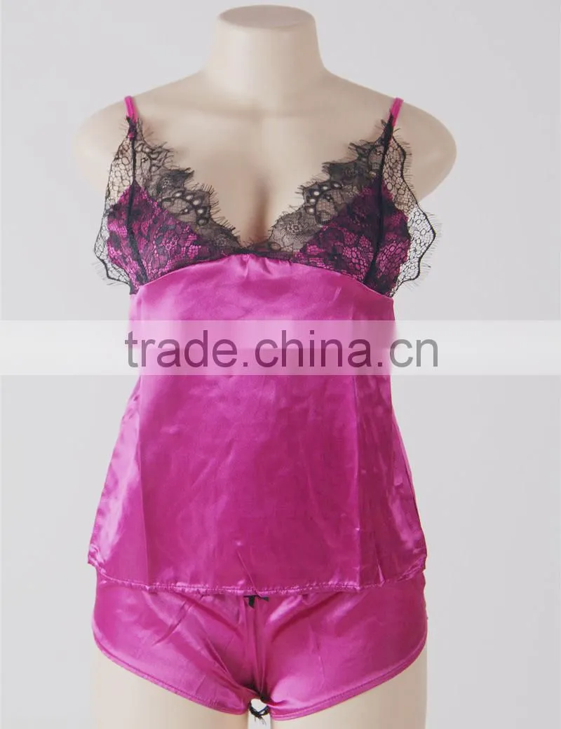 See through lace panty satin slip sexy lingerie