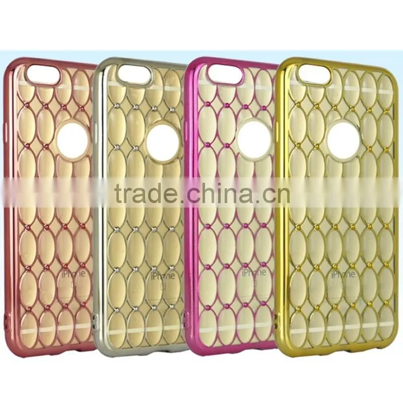 plating soft TPU back cover bumper case with pearl for Huawei honor ascend lite mate8 P 9 gr3 y 6 5 max plus 7
