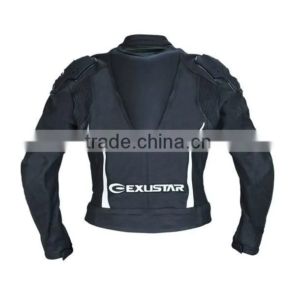 Two-piece stylish, elbow protectors motorcycle leather suit