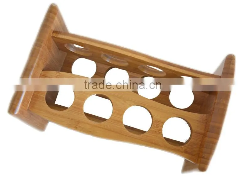 DT016/Bamboo Wooden Salt Pepper Surgar Spice Glass Bottle Jar Shaker Holder Rack Stand