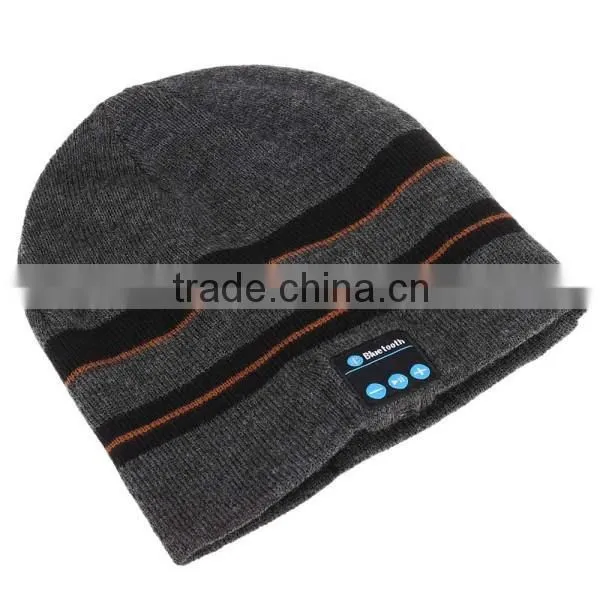 Cool Striped Wireless Bluetooth Music Knit Hat with Handsfree Smart Cap Headset