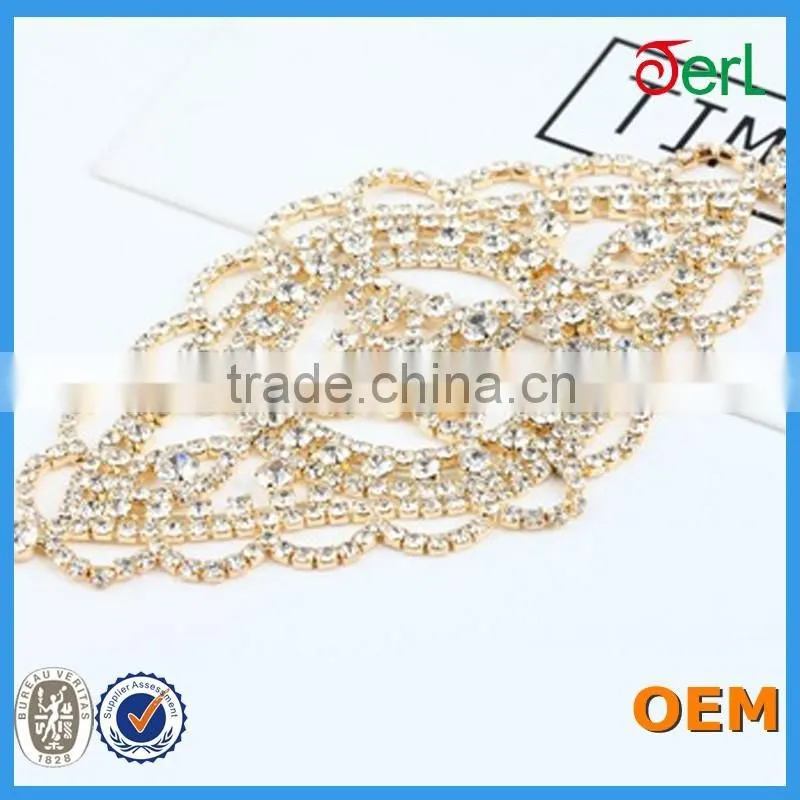 2016 Hot sale bling bling decorative lace rhinestone crystal trim for wedding decoration
