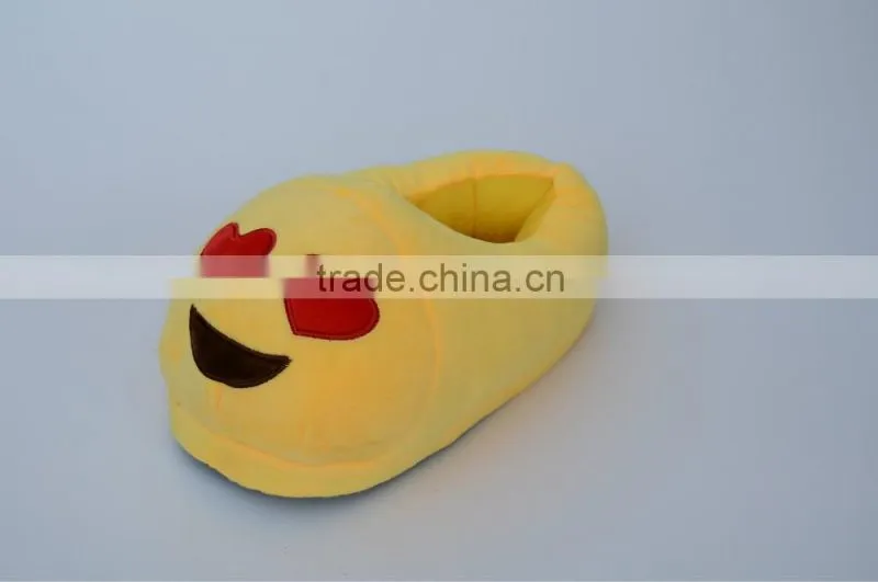 Household indoor warm emoji plush funny bedroom slippers ,QQ expression plush shoes