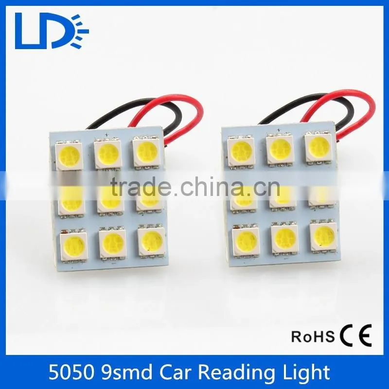 Big Promotion 5050 9SMD COB LED Panel Super White Car Auto Interior Reading Map Lamp Bulb Light Dome Top Light