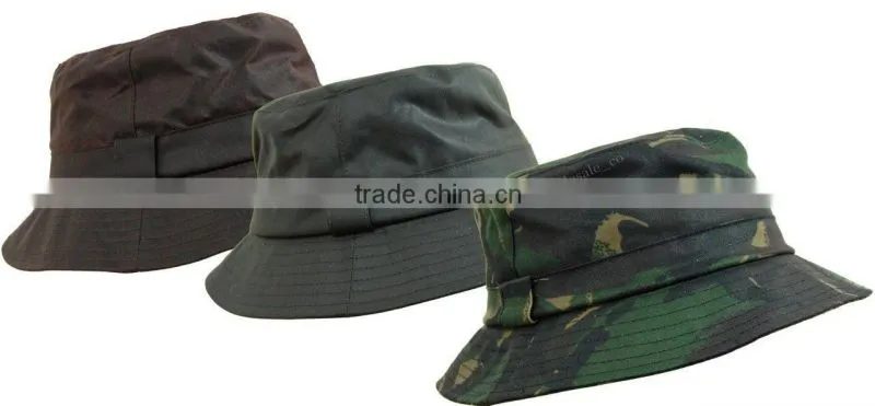 Camoflage Wax Cotton Bucket Sun Hat