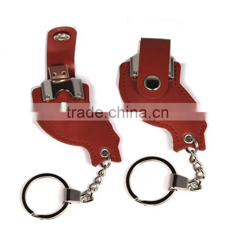 Elegant factory direct selling cheap 1gb usb flash drive Brand Custom Leather Can be printed logo