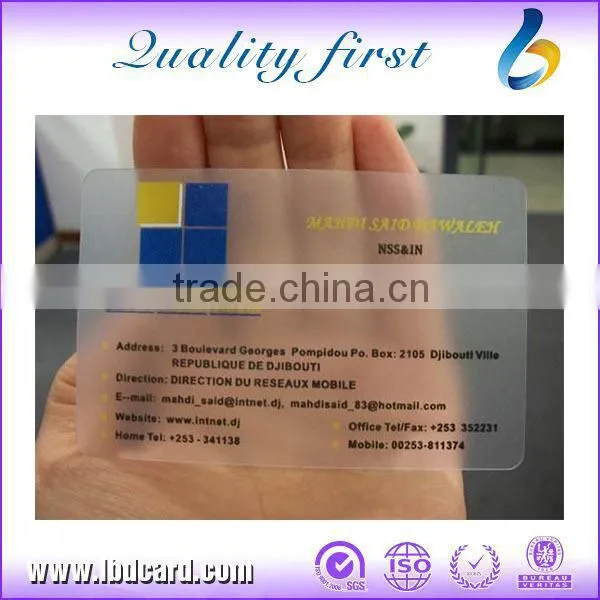 LBD PVC Crystal Transparent Cards Business Cards