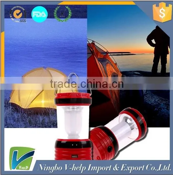 Portable Led Solar Camping Lantern Lamp with mobile phone charger