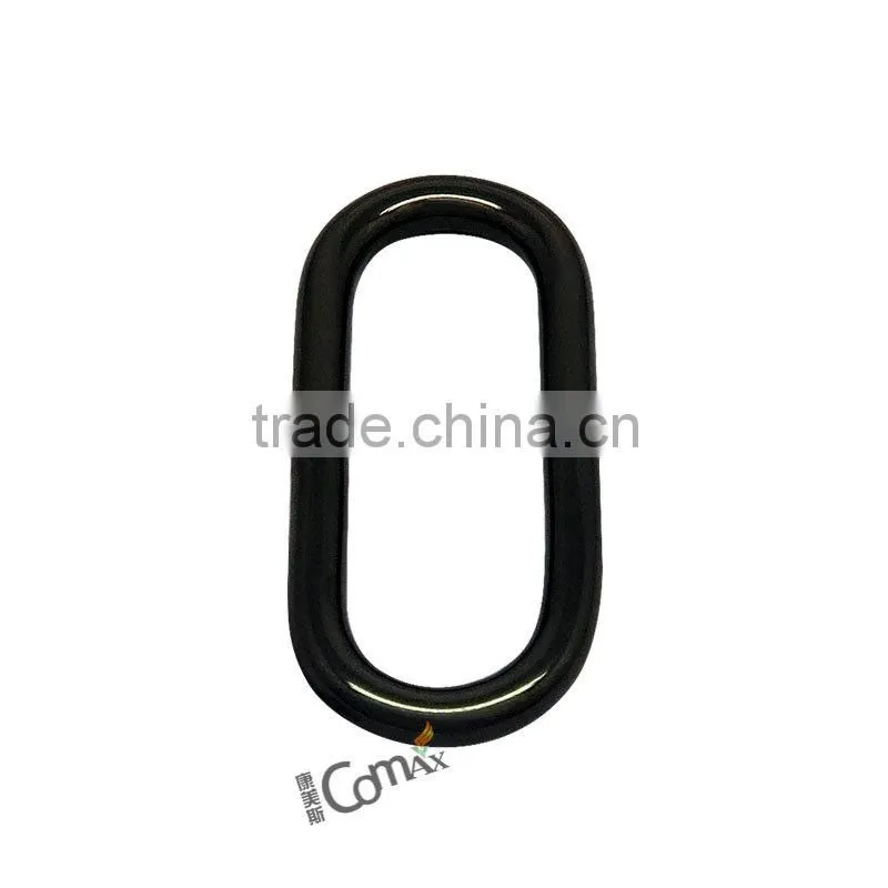 Fashion bag and handbag black metal oval ring