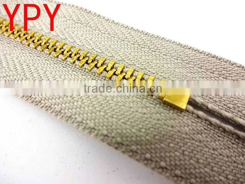 Hot Sale! High quality Y Teeth Brass Closed End 3 Metal Zipper