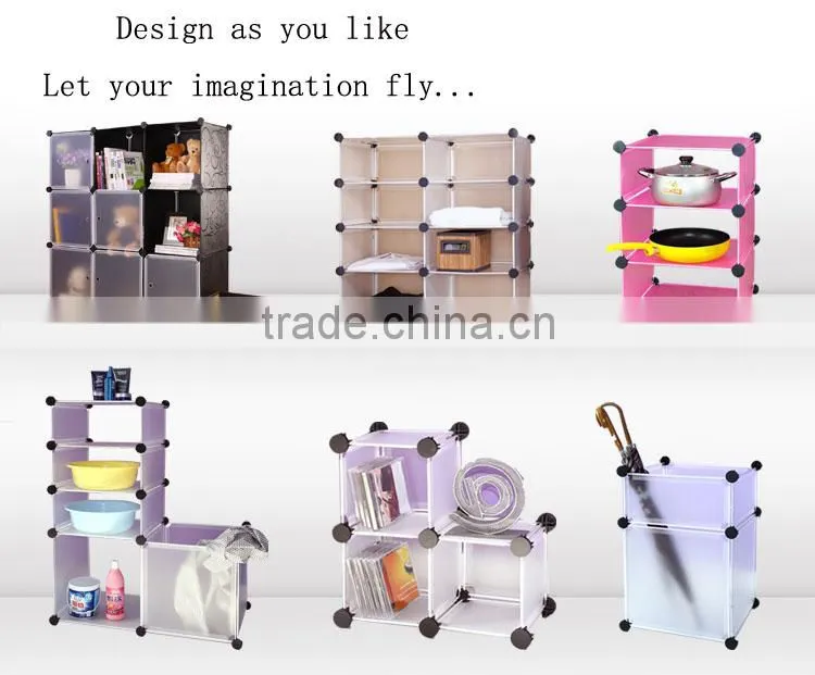 Modern Plastic Folding Bedroom Wardrobe Closet Hot Sale Design FH-AL0021-6