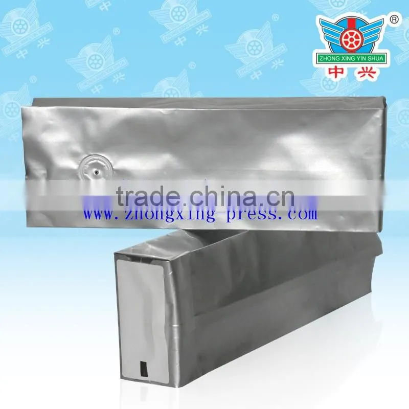 high barrier foil coffee bean packaging bags with valve and block bottom