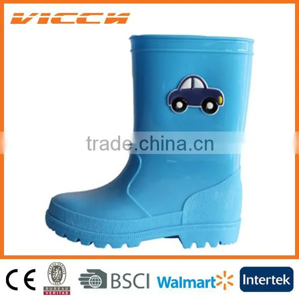Kids last olid color pvc rain boots