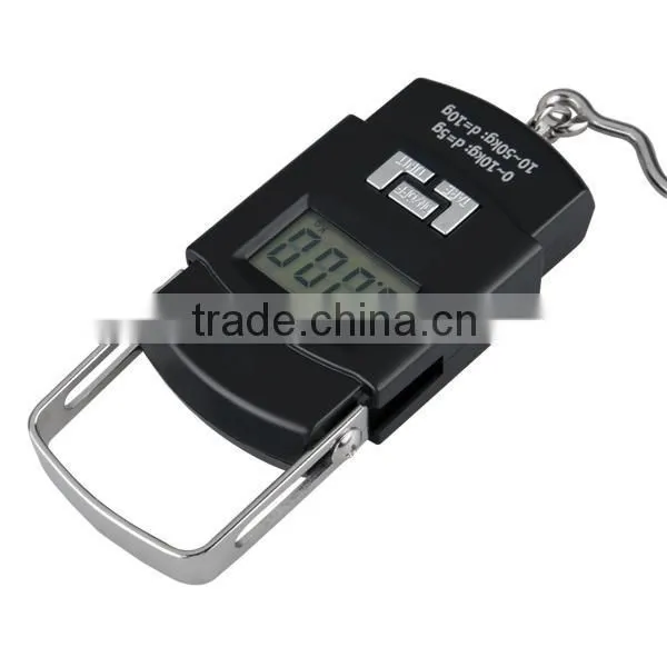 50kg/110lb Digital LCD Hanging Fishing Weighing Scale -Black