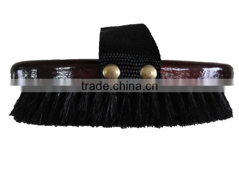 vernished wooden back horse brush