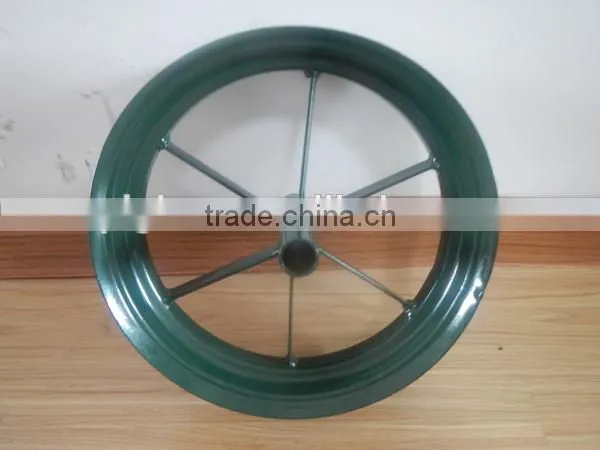 Wheelbarrow metal spoke rim with long hub