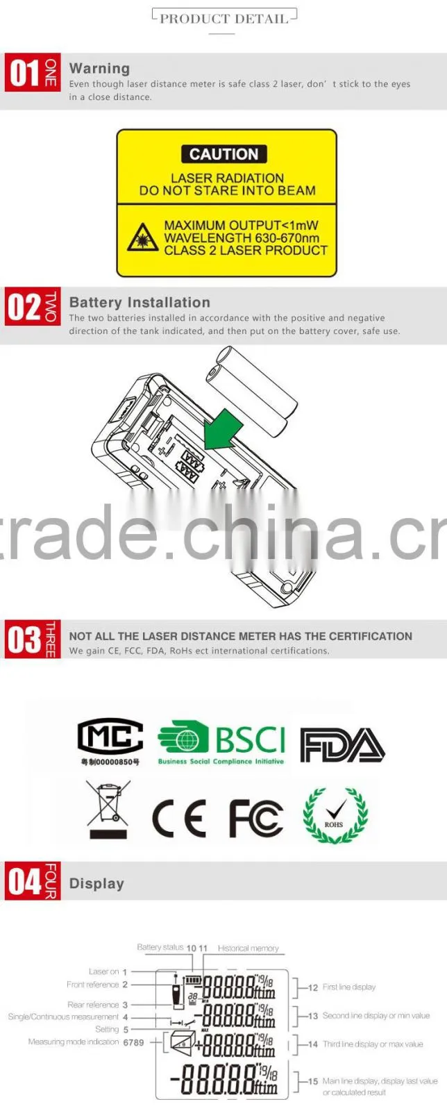 D8 40M Waterproof Hot Sell Digital Laser Measuring Distance Laser Range finder