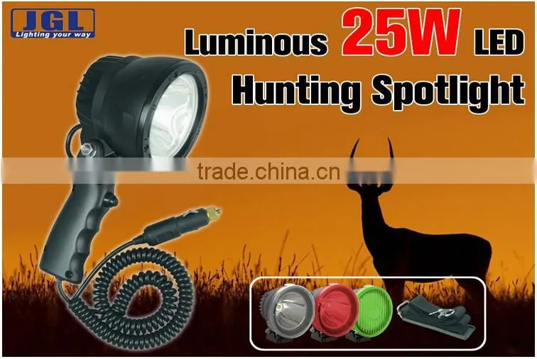 portable 25w rechargeable led hunting spotlight rechargeable led super bright outdoor lighting