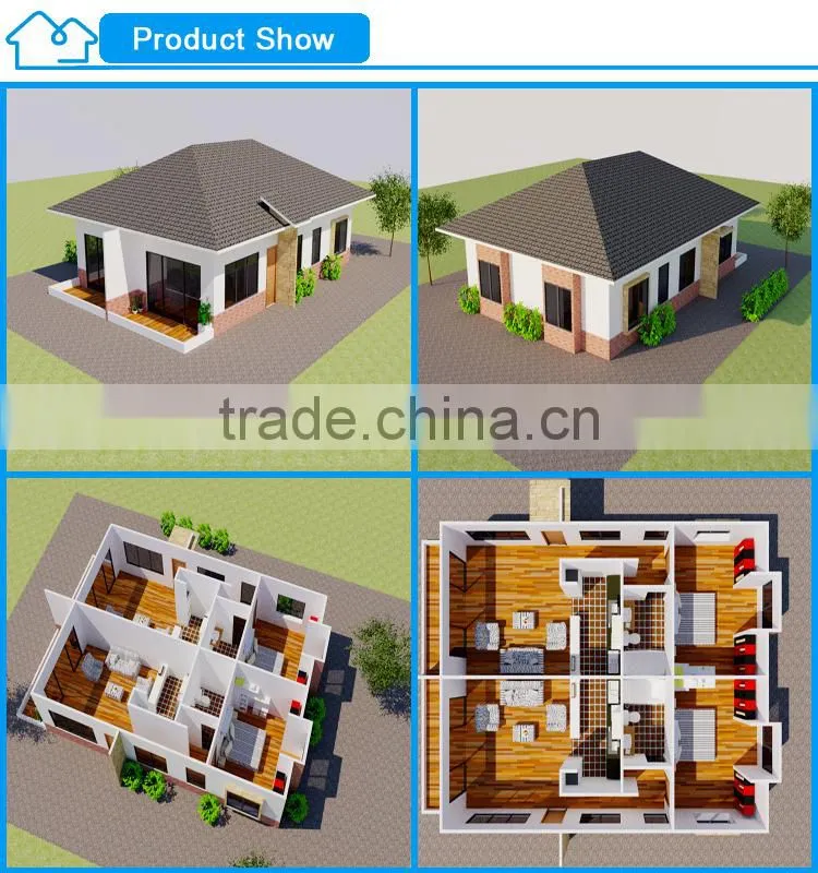 One Level Low Cost Customized Design Steel Prefabricated Bungalow