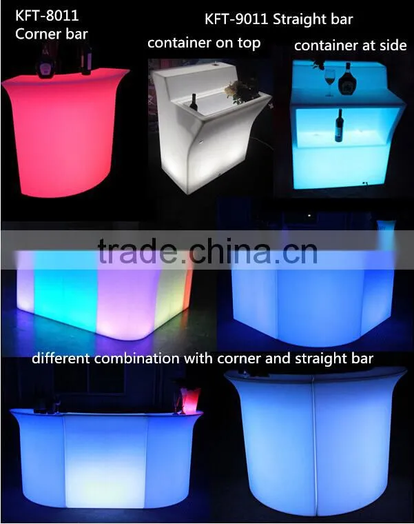 Illuminated led portable bar, mobile bar counter, glowing bar counter tables