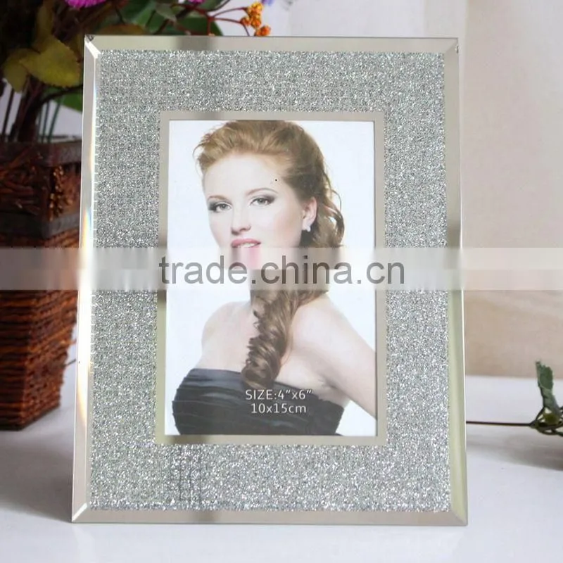 customized glitter sexy girls glass picture photo frame