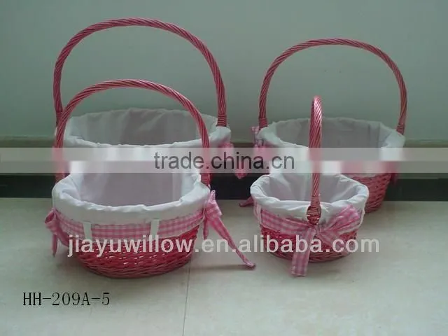 New white willow basket with handle