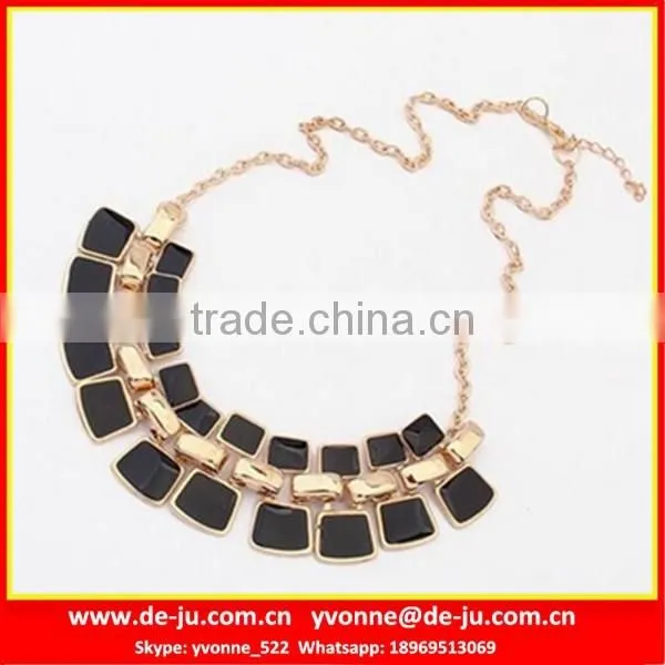 Druzy Bib Statement Chain Alloy Necklace